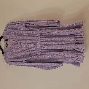 Lands' End Girls Size XL (14-16) Floral‎ Ruffle Dress with Pockets Pink Purple